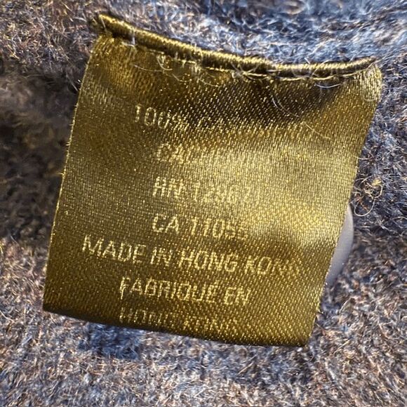 360 Cashmere Itzie 100% Cashmere Cardigan Navy Blue Drop Shoulder Size Medium - Picture 7 of 12